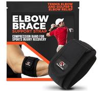 Thera Point Acupressure + Thermal Elbow Support Strap/Brace for Tendonitis, Tennis Elbow, Golfers Elbow - Small/Medium