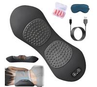 Theraback 3 in 1 Back Therapy, 2026 Upgraded Memory Foam Back Massager with Traction Lifting, Vibration & Heat, Waist & Neck and Shoulder Massager (Black)