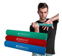 THERABAND FlexBar, Tennis Elbow Therapy Bar, Relieve Tendonitis Pain & Improve Grip Strength, Resistance Bar for Golfers Elbow & Tendinitis, 3 Pack, Light-Medium-Heavy, RED/Green/Blue