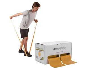 TheraBand Profesional Resistance Band, 45 m, Gold Max Strength Elite Latex Professional Elastic Bands For Upper and Lower Body Exercise, Physical Therapy, Pilates, & Rehab, Dispenser Box, 20180