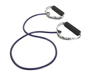 Theraband Professional Latex Resistance Tubing with Handles For Physical Therapy, Lower Pilates, At-Home Workouts, and Rehab, Soft Handles, 48 Inch, Blue, Extra Heavy, Intermediate Level 2