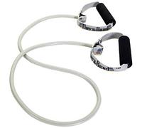 THERABAND Professional Latex Resistance Tubing with Soft Handles for Exercise, Physical Therapy, Lower Pilates, At-Home Workouts, and Rehab, Silver