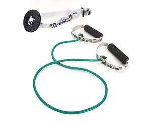 THERABAND Professional Latex Resistance Tubing with Soft Handles for Exercise, Physical Therapy, Lower Pilates, At-Home Workouts, and Rehab, Green, 48 in. Tube