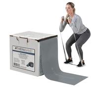 TheraBand Resistance Band 25 Yard Roll, Super Heavy Silver Non-Latex Professional Elastic Bands For Upper & Lower Body Exercise, Physical Therapy, Pilates, & Rehab, Dispenser Box, Advanced Level 2