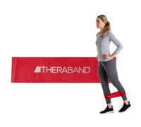 THERABAND Resistance Band Loop, Professional Latex Band for Pilates, Crossfit, Yoga, Stretching, Physical Therapy, Strength Training without Weights, 30.5cm, Red, Medium, Beginner Level 2, 10 Pack
