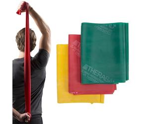 THERABAND Resistance Bands Set - Stretch Bands for Exercise, Therapy & Strength Training - Latex Free Exercise Band for Men & Women - Resistance Band Women, Resistance Bands Set Men
