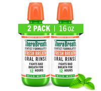 TheraBreath Fresh Breath Mouthwash Mild Mint Flavor Alcohol-Free 16 Fl Oz (2-Pack)