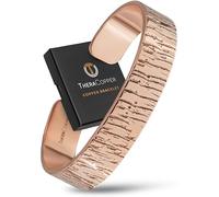 TheraCopper Copper Bracelet for Men & Women - 100% Pure Copper Bracelets - Raw, Solid & Uncoated Authentic Handmade Tibetan Bracelet Cuff Bangles (Timber)