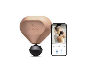 TheraGun Mini 2 - Handheld Electric Massage Gun - Compact Deep Tissue Treatment for Any Athlete On The Go - Portable Percussion Massager with QuietForce Technology & 3 Foam Attachments - Desert Rose