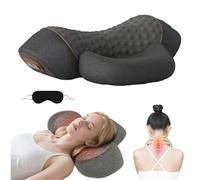 TheraNeck Triple Fusion Massager with Heat and Targeted Massage for Neck Pain Relief, Memory Foam, Drug-Free Daily Neck Support (Black)