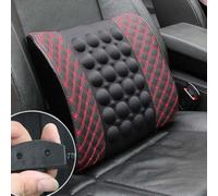 Therapeutic Lumbar Cushion Back Support for Car Office Sofa Chairs Wheels Gaming Eco Leather Electric Massage 12 V 2 Modes of Intensity