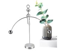 Therapeutic Physical Architecture, Perpetual Motion Apparatus, Gravitational Levitation Component, Polished Steel Decoration, Futuristic Rotating Statuette, Executive Tabletop Accessory 20.5x20.5x5cm
