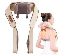 Therapexa Neck & Shoulder Massager, Therapexa Neck Massager, Upgraded 6 Head Deep Tissue 4d Massage Technology, Gift for Mom and Dad, Expert Massage for Back, Waist, Leg Use (Beige)