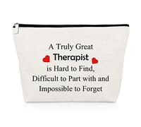Therapist Appreciation Gifts Makeup Bag Thank You Therapist Gifts Inspirational Encouragement Gifts for Mental Health Speech Therapist Graduation Retirement Gift for Therapist Travel Cosmetic Pouch
