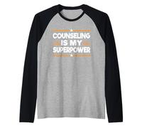 Therapist Gift Counseling My Superpower Fun Counselor Raglan Baseball Tee