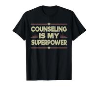 Therapist Gift Counseling My Superpower Fun Counselor Value Graphic T-Shirt, Men, Black, XL