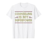 Therapist Gift Counseling My Superpower Fun Counselor Value Graphic T-Shirt, Men, White, L