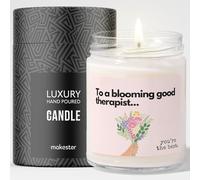 Therapist Gifts - Luxury Soy Wax Candle - Vanilla, Jasmine, Sugared Almond - Makester
