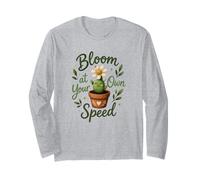 Therapist Motivational Inspirational Smiling Cute Cactus Long Sleeve T-Shirt