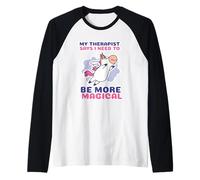 Therapist Must Be More Magical Adult Unicorn Raglan Baseball Tee