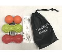 Therapist’s Choice® 3 Pack Peanut Ball Massage Kit- 2 Spiky Massage Peanut Balls(1 x Hard & 1 x Soft), 1 x Double Peanut Massage Lacrosse Balls, Stress Reflexology, Porcupine Sensory Ball Set
