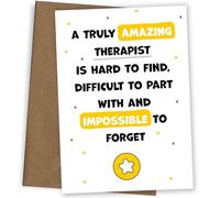 Therapist Thank You Card - Impossible to Forget - Appreciation Card for Therapist to Express Thanks to Him or Her - Leaving, Retirement