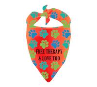 Therapy Dog Bandana Free Therapy Love Too Triangle Dog Scarf for Service Dog Gift (Free Therapy)