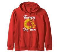 Therapy Dog Team Group Dog Handler For Animal Assisted Zip Hoodie