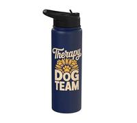 Therapy Dog Team Retro Rainbow Service Animal Handler Stainless Steel Insulated Water Bottle