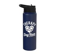 Therapy Dog Team Service Animal Handler Paw Stainless Steel Insulated Water Bottle