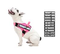 Therapy Dog Vest & 10 Patches Set, Bestalk Reflective Service Dog in Training Vest, No Pull Emotional Support Dog Harness for Small Medium Large Dogs