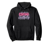Therapy Girlie Coping Skills Checklist Humor Illustrated Pullover Hoodie