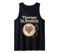 Therapy in Session: Cross Stitch Crafting Needlework Love Tank Top