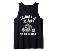 Therapy is Expensive Wind is Free Motorcycle Biker Men Dad Tank Top