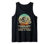 Therapy is Expensive Wind is Free Retro Motorcycle Rider Tank Top