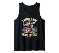 Therapy is Expensive Wind is Free Vintage Motorcycle Dad Tank Top
