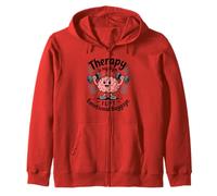 Therapy Is My Gym Emotional Baggage Funny Mental Health Zip Hoodie
