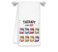 Therapy Is My Jam! Kitchen Towel - And Empathetic Gifts For Therapists & Mental Health Professionals - Gift Topics Of Psychotherapy - Soft & Absorbent Towels For Mothers Day Holiday Birthday