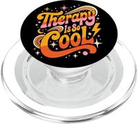 Therapy Is So Cool Healthy Mindset Positive Mind Groovy 70s PopSockets PopGrip for MagSafe