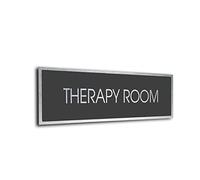 Therapy Room Door Sign, Modern Brushed Metal Door Sign, Business Sign, Rust and Maintenance Free - DMDGS-2210445-12x4 Inches