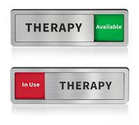 Therapy Room Door Sign with Slider, Do Not Disturb Privacy Office Sign, In Use/Available Acrylic Sliding Indicator for Business Hospital Home, Brushed Silver 8" x 2.6"
