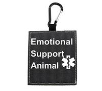 Therapy Service Dog Leash Sleeve Emotional Support Animal Dog Leash Wrap Wrap Alert Hanging ID Patch Tag Pet Birthday Gift(Emotional Support-Tag)