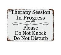 Therapy Session in Progress Please Do Not Knock Metal Sign with Quote Metal Sign Motivational Wall Decorations for Living Room Rustic Wall Art Kitchen Wall Hanging Signs Wall Sign 8x12 inch
