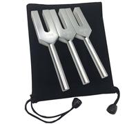 Therapy Set Tuning Forks Angel High-Frequency, Aluminum Alloy C4096, C4160, C4225, 3 Tuning Forks, And Wooden Mallet Velvet Bag Includes, Precise Frequency Energy Therapy Chakra Alignment For