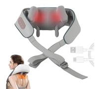 TheraspexaPro Neck & Shoulder Massager, Cordless Shiatsu Neck & Shoulder Massager with Heat, Theras PexaPro NeckMassager with 6D Upgraded Soft Silicone Deep Tissue Massage, Silent Operation (A)