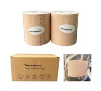 Therasports 2 Rolls Extra Wide Tattoo Cover Up Tape Bandages For Covering Tattoos Concealer Scars & Tattoo Concealing Tape 3 in x 5 yards / 7.5cm*5m Light Beige