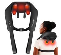 THERAZZAGGE Cordless Neck Massager with Heat - Neck Shoulder Massager for Pain Relief Deep Tissue,6D Deep Kneading Shiatsu Back Massage, Gifts for Fathers Men Women Black