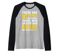 There are 10 Types of People Funny Binary Raglan Baseball Tee
