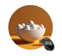 There are Eggs in The Bowl Mousepad Round Mice Mat Waterproof Computer Mousepad with Non-Slip Rubber Base Wireless Mice Pad for Laptop Office Home Personalized Gaming Mousepad