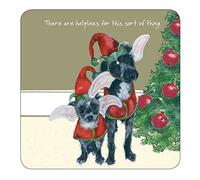 There Are Helplines Christmas Helpers Little Dog Laughed Xmas Coaster Gift CTX04